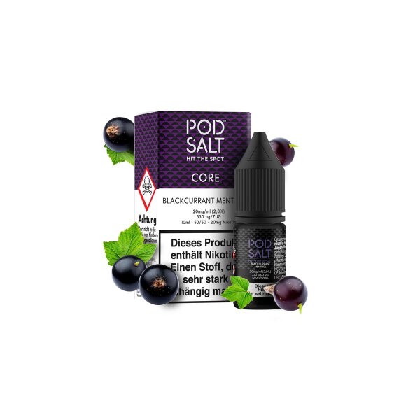 Pod Salt - Blackcurrant Mentol Nikotinsalz Liquid 10 ml - 20 mg/ml