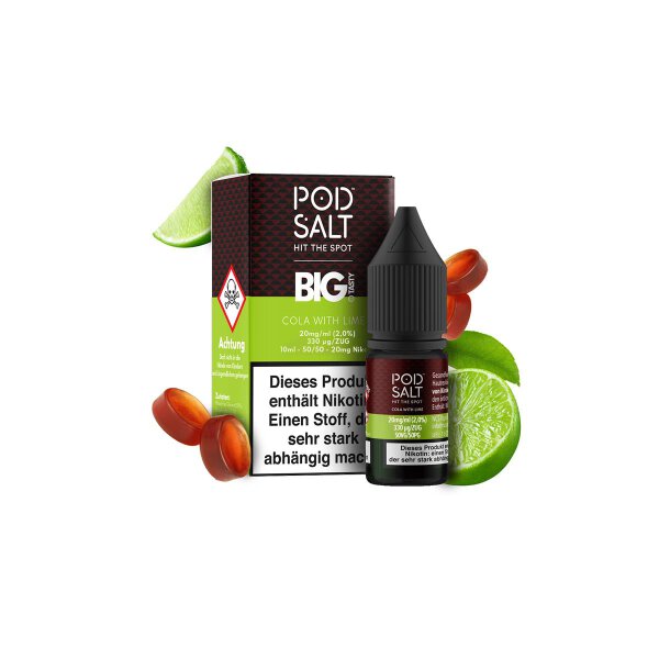 Pod Salt Fusion - Big Tasty Cola with Lime Nikotinsalz Liquid 10ml - 20mg
