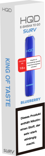 HQD Wave E-Zigarette - 600 Blueberry 18mg