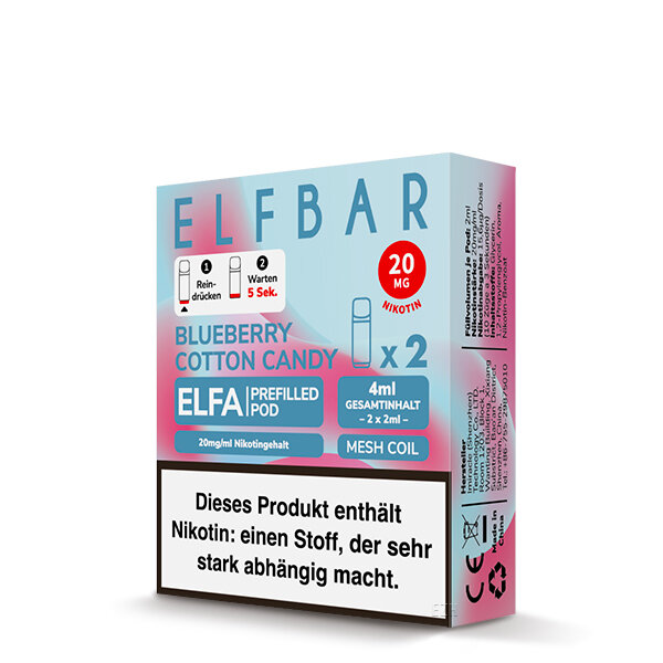 Elf Bar Elfa Pod 20mg - Blueberry Cotton Candy (2 Stück Pro Packung)
