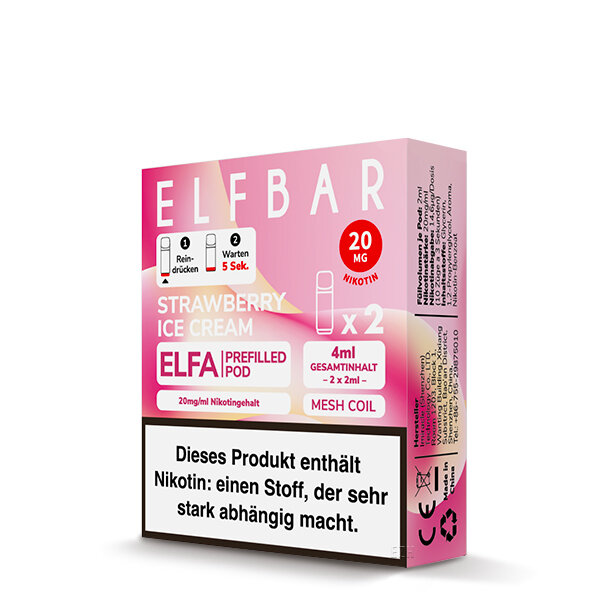 Elf Bar Elfa Pod 20mg - Strawberry Ice Cream (2 Stück Pro Packung)