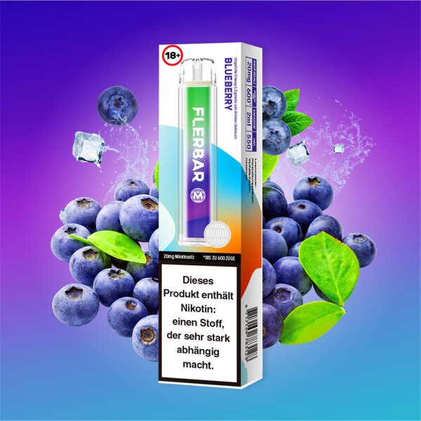 Flerbar M E-Shisha 600 - 20mg/ml - Blueberry
