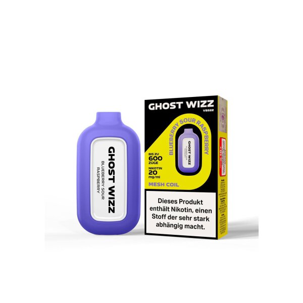 Vapes Bars® Ghost Wizz - Blueberry Sour Raspberry 20mg/ml