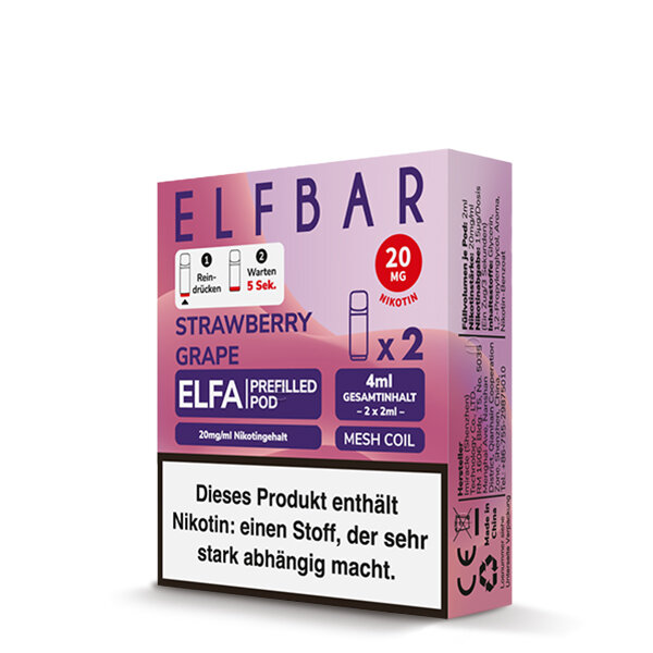 Elf Bar Elfa Pod 20mg - Strawberry Grape (2 Stück Pro Packung)