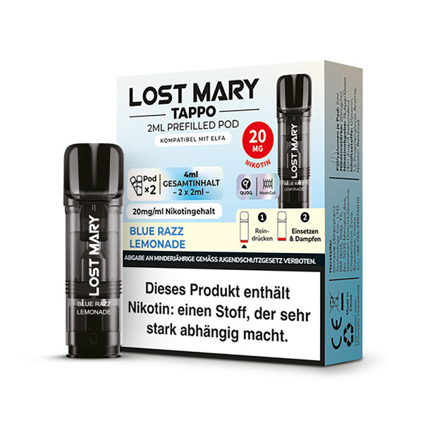 Lost Mary Tappo Pod - Blue Razz Lemonade 20mg (2x pro Packung)